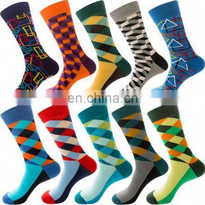 Wholesale Full Custom Cotton Men Colorful Funny Happy Wholesale Socks