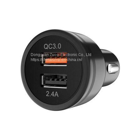ZUOQI QC3.0 5V 3A 36W Mini Portable Fast Charge Dual USB TYPE-C Car Charger photo-2