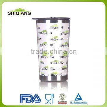 400ml double wall plastic mug with lid