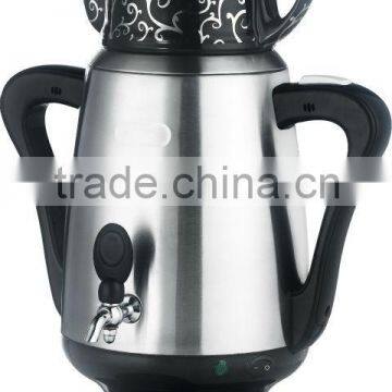 Electric Stainless Steel Kettle with Black Ceramic Teapot