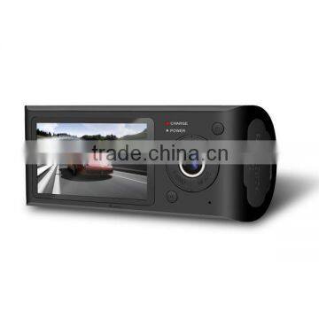 Special design car dvr gps dual camera with 2.7 inch screen