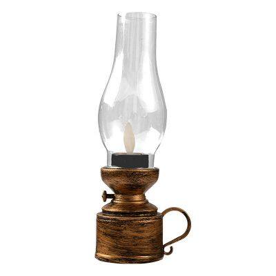 Portable LED Candle Lamps, Vintage Flameless Design for Bar & Cafe Tabletop Decor
