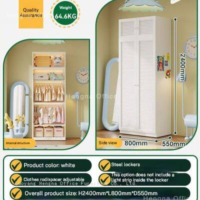 Fluted Steel Wardrobe Cabinet SW-CN769 – Exquisite Metal Handles & Adjustable Feet | Easy Assembly for Rental & Student Housing-Life Long Service photo-3