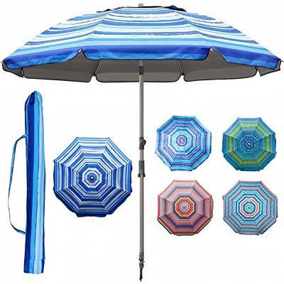 Beach Umbrella – 2m Silver UV Fabric, Aluminum Alloy Frame – Promotional OEM photo-2
