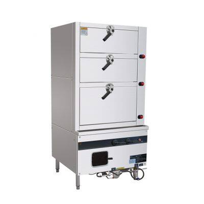Yudian Style Gas Steamer for Restaurants - 3 Doors & IP65 Blower Motor