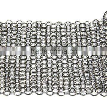 Stainless Steel Chainmail Scrubber Cast Iron Chainmail Pot Cleaner