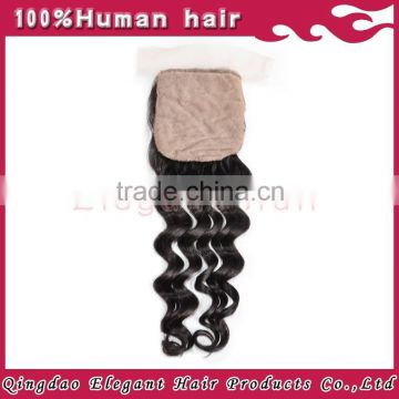 Best Selling silk base closure wholesale natural virgin brazilian hair Body Wave Closure