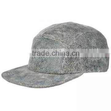Fashion Leather Distressed Grey 5 Panel Cowboy Hat Cheap photo-4