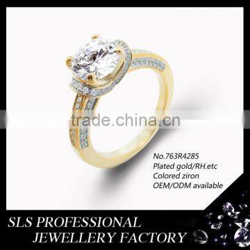 2015 small finger 18k RH gold plated 925 silver china cz rings cz rings wholesale