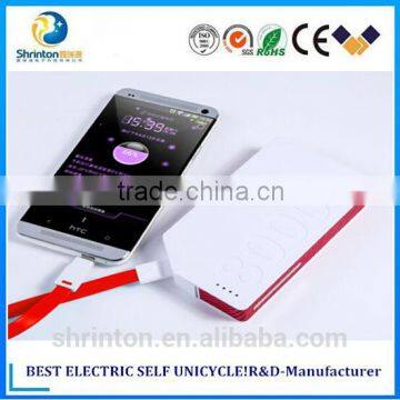 High Quality quick charging Leather power bank 8000MAH portable power bank