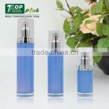 2015 Luxury Plastic Cosmetic Bottle with Aluminum Pump Top for Cosmetic Packaging