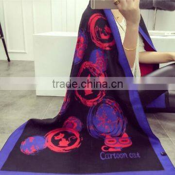 HOT New Arrival Fashion Cute Cartoon Cat Knitting Warm Acrylic Tassel Brand Pashmina Scarf for Women photo-3