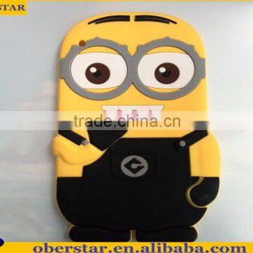 Brand New Despicable Me2 Minion Case 3D Silicon Soft Cartoon Case for iPad 5 /Air +free screen protector