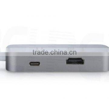 High Speed ABS USB-C to RJ45 & USB 3.0 Type-A 2 Ports Adapter photo-3