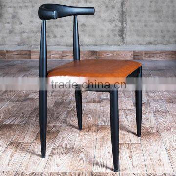 Simple Fashion Leisure American Country Vintage Wrought Iron Home Wooden Restaurant Chair photo-3