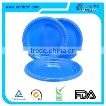 Dispoable solid color round plastic plate for party