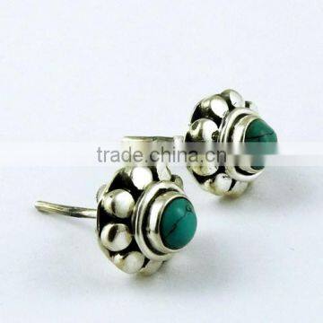 Simple The Best Turquoise Studs 925 Sterling Silver Earring