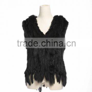 QD663 New Fashion Handknitted Rabbit & Raccoon Vest With Cap 2016 photo-4