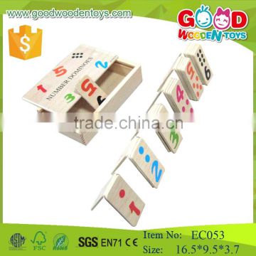 2015 new toys wooden number domino kids game