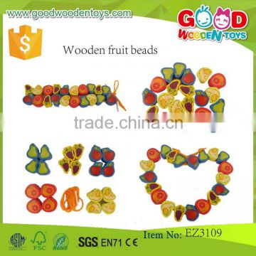 High Quality Colorful Fruit Beads of Child Funny DIY Toy Wooden Fruit Shape Beads