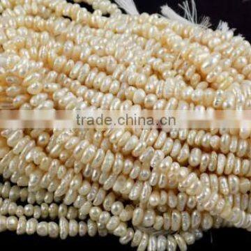 2 Strand Natural Freshwater Rice Pearl Approx 4x5mm-2x8mm Tiny Beads For Making Necklace 13.5" Long Rice Pearl Shape Dri