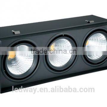 3*25W 3*35W 3*60W LEDWAY LED indoor Three-head Trimless Grille spot lamp with Decoration Plat IP20
