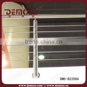 foshan stainless steel solid tube railing with round base flange