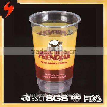 FDA 16oz plastic disposable coffee cup