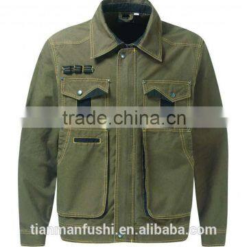 2015 Green Hardwearing Working Jacket Quality Custom-made Jacket Workwear
