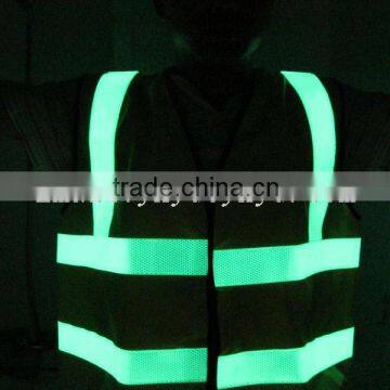 photoluminescent safety vest/glow in the dark vest/glow and reflective safety vests