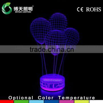 3D acrylic beautiful night led light with 1 year warranty