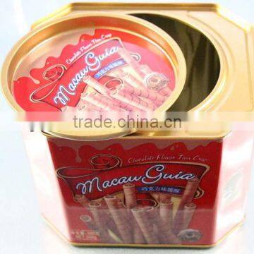 Fashionable octagonal tin biscuit box