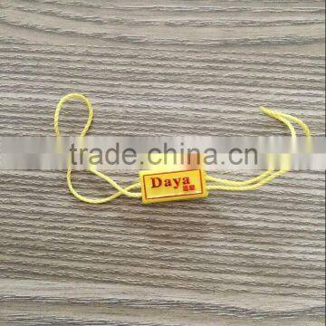Custom Embossed plastic seal tag,hang tag plastic string