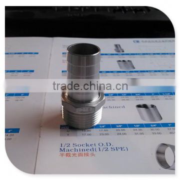 Factory!!1" Male Thread Pipe Fitting x 25mm Barb Hose Tail Connector Stainless Steel NPT