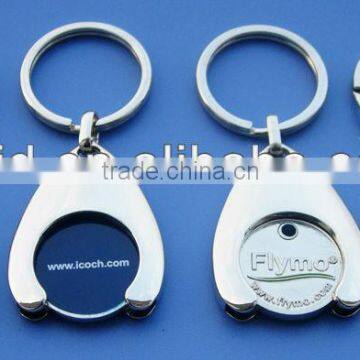 Metal shopping trolley cart cion keychain keyring, keychain with coin holder