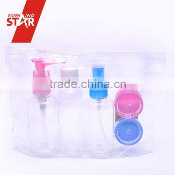 Winningstar 2015 fashion 4pcs plastic sprayer empty makeup spray bottle beauty transparent atomiazer