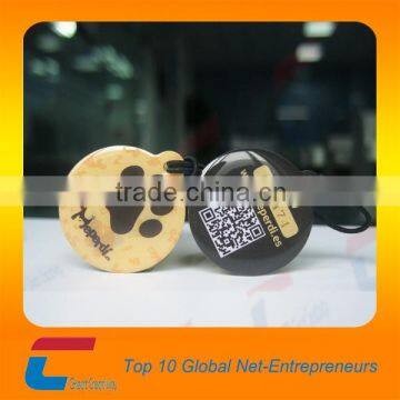 custom Epoxy qr nfc id dog tag with paper packing