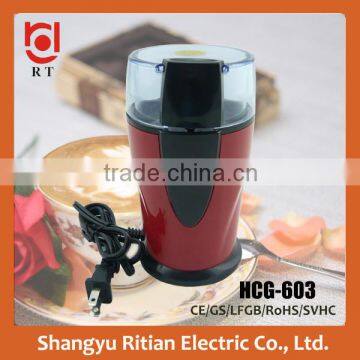 Ritian made safety operation mini plastic electric coffee grinder ,electrical coffee beans blender