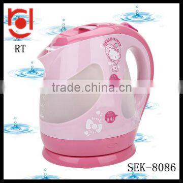 hello kitty design sweet kettles cordless plastic mini electric kettle