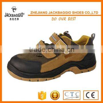 Black Microfiber Leather Upper PU Outsole Steel Toe Cap Sandal Safety Shoes photo-5