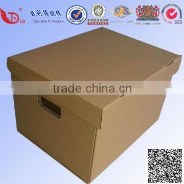 Corrugated carton file box with handle,lid and base two parts of the file box