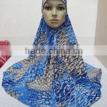 H263 big size print muslim hijab, pray hijab