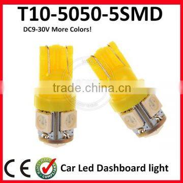 t5 w5w led dashboard lighted bulbs T10 W5W 194 5050 5SMD auto led light