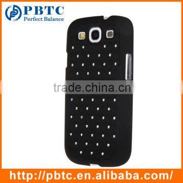 Set Screen Protector Stylus And Case For Samsung Galaxy S3 I9300 , Black Hard Plastic Glitter Phone Case