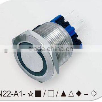 Ring illuminated 22mm push button switch