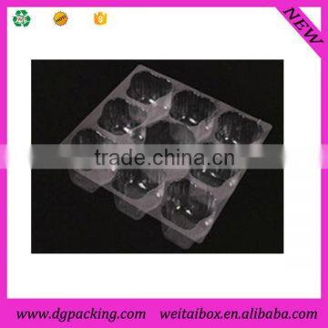 High Standard Square Clear Plastic Dessert Box With 9 Compartments Divides photo-2