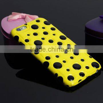 2015 Hot Selling Simple Back Cover, 3D Polka Dots Leather Case For IPhone 6 photo-2