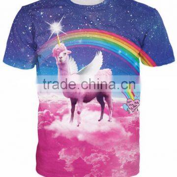 Rainbow T Shirts Harajuku Space Galaxy Summer O Neck Short Seelve 3D T-shirts