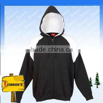 JHDM-611-3 custom contrast color hoody varsity jacket