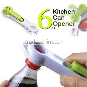 Premium Quality New Multi-function Bottle+Can+Jar Opener 6 in 1 Kitchen Tool